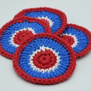 Handcrafted Independence day Crochet Coasters Set of four